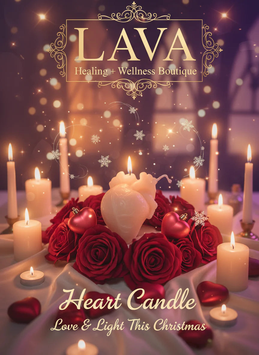 Romantic theme of heart and roses with tapered candles